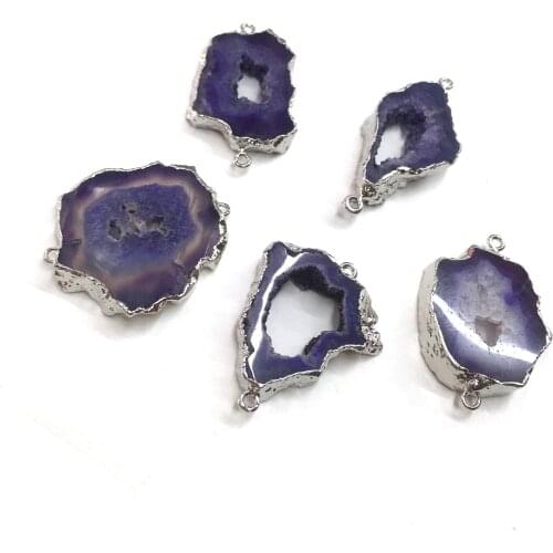 Natural Agates Pendants Charms Connector Pendants for Jewelry Making DIY Accessories Fit Necklaces Size 20x50mm-30x40mm