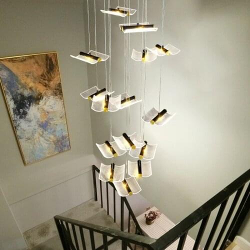 New Product Creative Modern Light Luxury Staircase Chandelier Nordic Duplex Villa Apartment Living Room Dining Room Chandelier