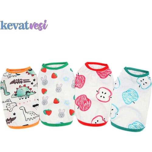 Pet Dog Sleeveless Dog Clothes Cotton Dog Vest Breathable Soft for Small Dogs Puppy Dinosaur Apple Chihuahua Pet Supplies S-XXL