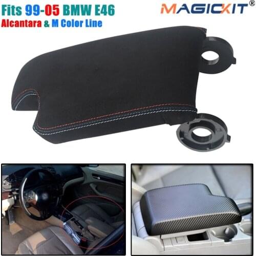 MagicKit For BMW E46 (1999-2005) Alcantara Armrest/Center Console Lid Cover Storage Box