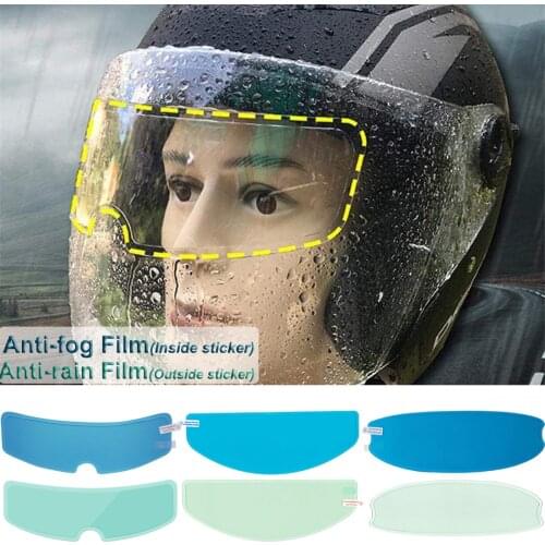 Motorcycle Helmet Anti-fog Film Inside Sticer & Rainproof Film Outside Sticker Durable Nano Coating Stickers Film 24.5*8.5cm