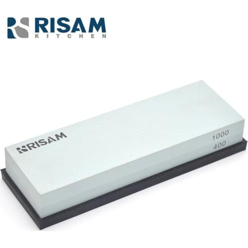 RISAMSHA 400 1000 Grit Whetstone Carborundum Knife Stone Shqrpening Stone Oil Stone Double-Sided Grindstone RW009