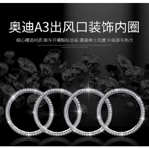2019 Luxurious Diamond Air Conditioning Steering Wheel Outlet Knob Decoration Case For Audi New A3 Interior Special Modification