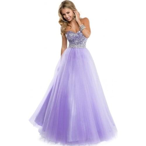 Luxury Sparkly Bling Sequin Crystal Floor Length Elegant Corset Modern Lilac Quinceanera Dresses Ball Gowns
