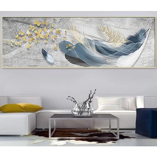 Modern Abstract Fluttering Feathers Painting On Canvas Print Nordic Poster Wall Art Picture For Living Room Home Decor Frameless