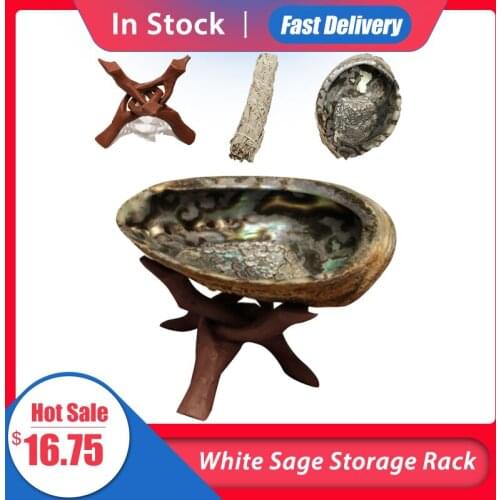 White Sage Storage Rack Purification Drive Negative Energy Yoga Meditation White Sage Combustion Shell Set Household Goods 2021