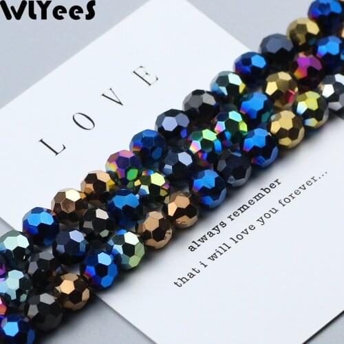 WLYeeS 8mm Austria football Plating Ball Crystal Beads for Jewelry Making Bracelet 30pcs/lot DIY Perles Loose Faceted Glass Bead