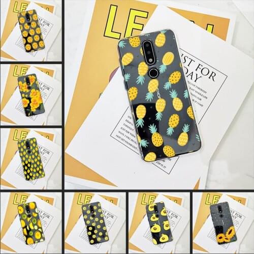 Back Cover For Nokia 7.1 6.1 5.1 3.1 2.1 Plus Silicone Soft Yellow Pineapple Flower Lemon Phone Case For Nokia 3.2 4.2 Case
