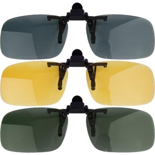 NewDriving Night Vision Clip-on Flip-up Lens Sunglasses Cool Eyewear Clip On Lens Anti-UV 400 Unisex for Women & Men