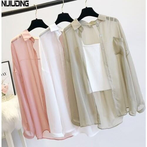 Women Thin Coat Casual Summer Sun Protection Clothes Female Cardigan Shirt Clothing Tops Blouse For Woman Covers Blusa