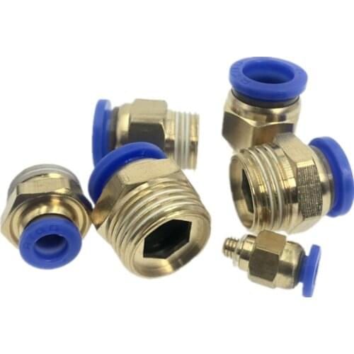 1/8'' 1/4'' 3/8'' 1/2'' Male-4 6 8 10 12mm Straight Push In Pneumatic Fitting To Connect Air Compressor Parts