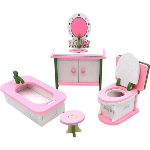 1 set Baby Wooden Dollhouse Furniture Dolls House Miniature Child Play Toys Gifts #10