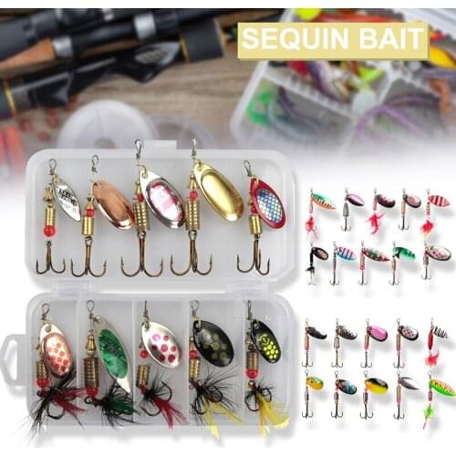 10pcs Fly Fishing Lure Set Hard Bait Carp Fishing Tackle With Hooks Box Spoon Lure Spinner Wire Bait Jig