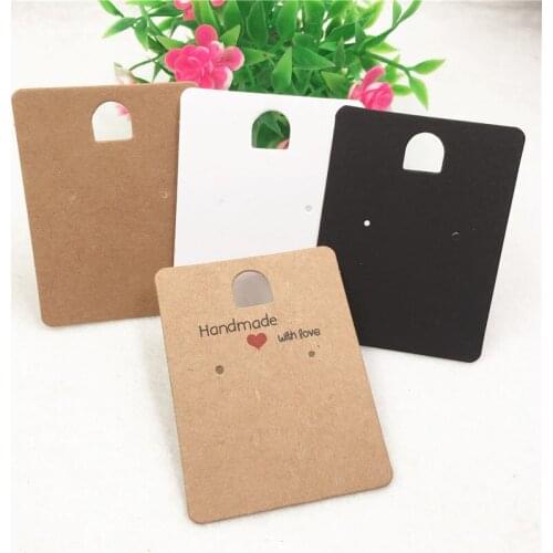 100pcs/Lot Personality Hole Necklace Packaging Card Kraft Paper Cards With Holes Love Jewelry Displays Cards Hang Cards