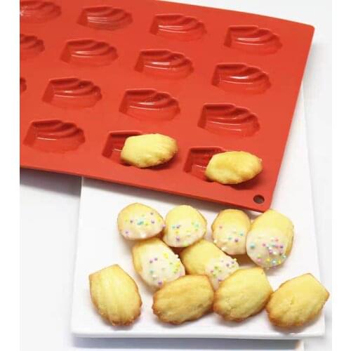 18 Cavity Madeleine Shell Silicone Mold Madeleine Cookie Mold 100% Platinum Silicone Shell Biscuits Cake Bakeware Tools Mould