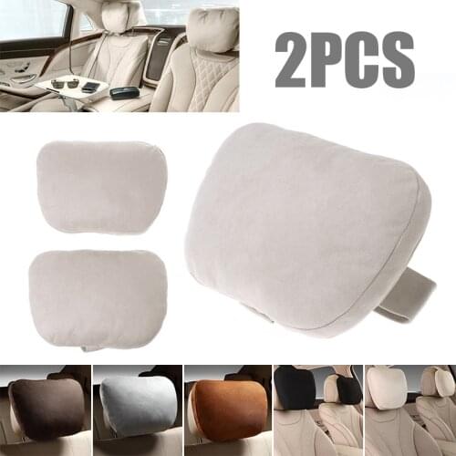 2pcs/Set Car Headrest Design S Class Ultra Soft Neck Pillow Universal Adjustable Car Interior Pillow Cushion Accessories