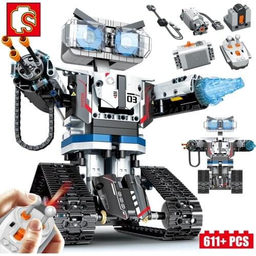 611PCS City Series Weapon Technic Blocks Bricks DIY RC Robot Building Blocks Compatible Remote Control Robot Block Kids Toy