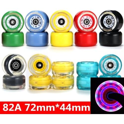 [72mm*44mm] 82A Drift Board Wheel Branded TWOLIONS PU Skateboard wheels, LED Flash Skate Board Wheel with Magnet Core as Gift