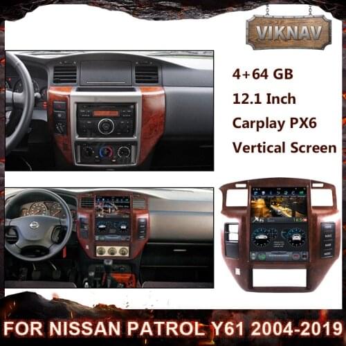 12.1 inch For Nissan Patrol Y61 2004-2019 PX6 Android 9.0 Car Radio Multimedia Player GPS Navigation DSP CarPlay 2 Din Auto