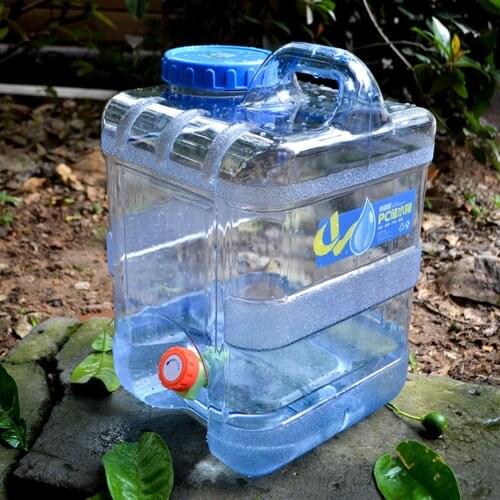 Car Portable Water Tank Container 15L Car Driving PC Thickened Water Bucket Container With Faucet For Traveling Camping Hiking