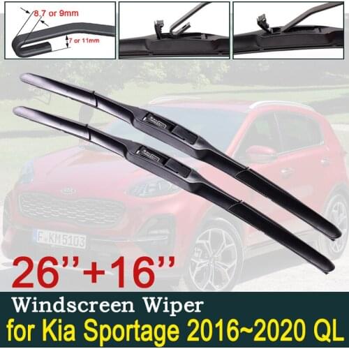 Car Wiper Blade for Kia Sportage 2016 2017 2018 2019 2020 QL Front Windscreen Windshield Wipers Car Accessories Stickers