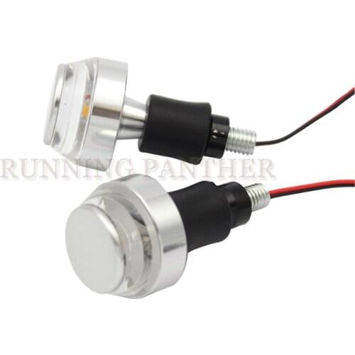 CNC Motorcycle LED Handle Bar End Indicator Grip Cap Tour Signal Bright Side Marker Lamp FOR 22mm Handlebar