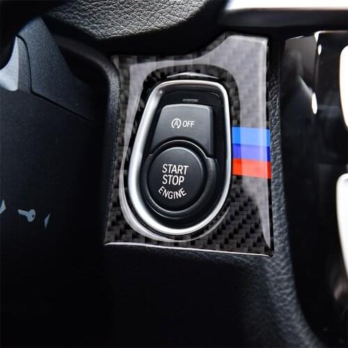 Carbon Fiber Decoration Interior Automatic Start/stop System Button Trim Frame Cover Sticker for BMW 3 Series F30 F34 2013-2018