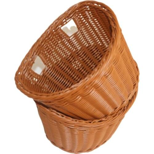 Kids Bicycle Baskets Hand-woven Durable Multifunctional Container 23X19X17cm Kids Woven Bike Basket For Boys Girls Gift