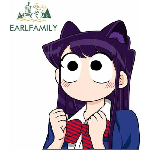 EARLFAMILY 13cm x 9.9cm for Hyped Komi Peeker Car Truck Decal Bumper Window Fashion Occlusion Scratch Personality Car Stickers