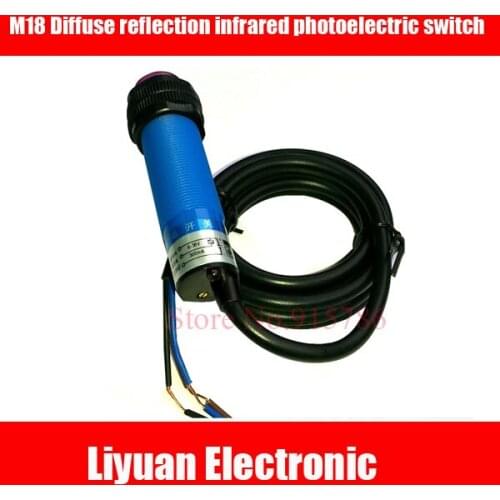M18 Diffuse reflection infrared photoelectric switch 2m long-distance photoelectric sensor NPN three-wire normally open 6-36V