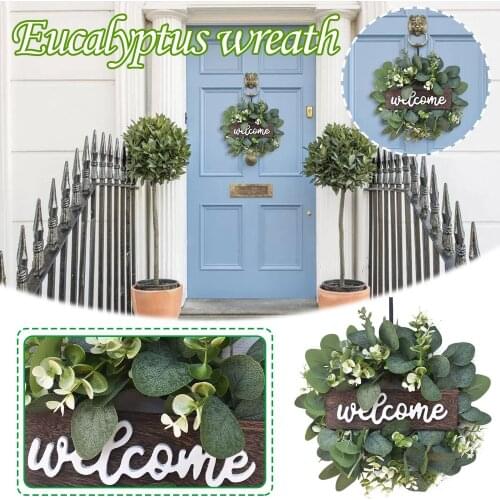 Simulation Leaf Wreath Artificial Garland Hanging Pendants Wedding Decoration Nordic Hot Hanging Pendant Wall Door Outdoor Decor