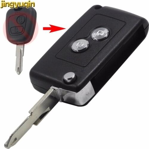 Jingyuqin 2 Buttons Remote Car Key Case Shell For Citroen C2 C3 Xsara Picasso For Peugeot 206 306 406 Fob Key Cover