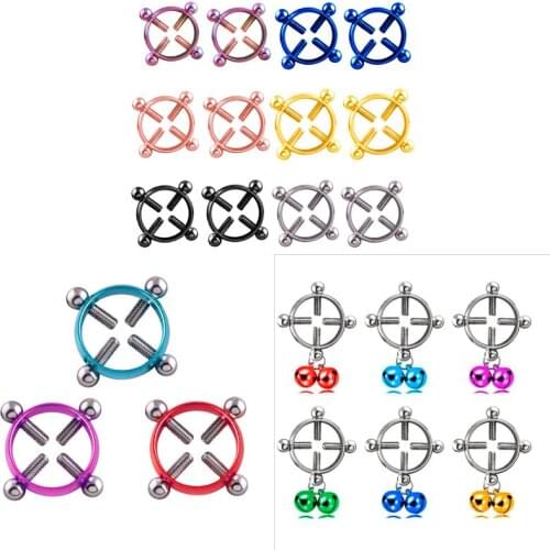 JINGLANG Stainless steel breast ring perforated screw ring piercing jewelry ring Piercing Bar Body Jewelry For Women