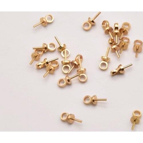 200Pcs/Lot 7mm*3mm 18K Brass Gold Plated Pendant Head Necklace Accessories Bulk Items Wholesale Lots Making For Jewelry JA0109