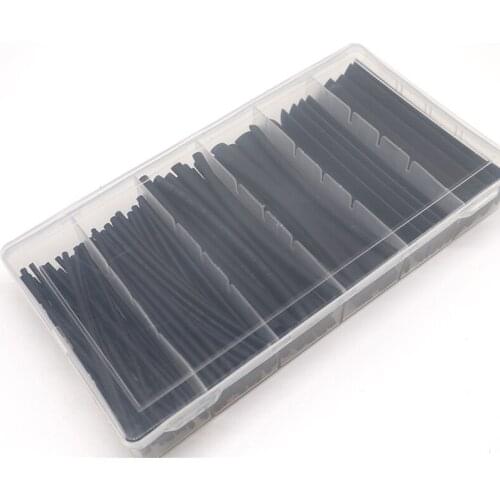 100pcs/box Heat Shrink Tube Set Sleeve Cable Protector Electric Wire Shrink Wrap Black Insulation Sleeving Termoretractil