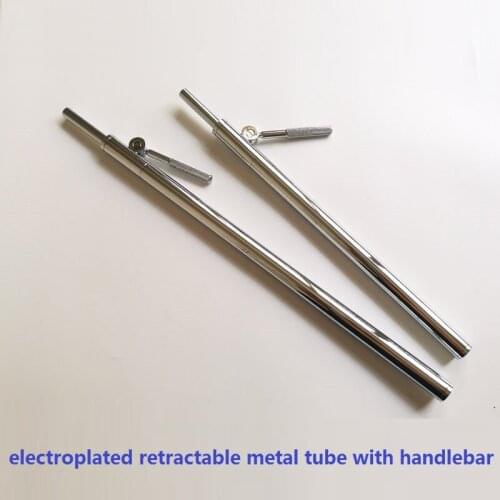M10*1 female at botton+M12*1 male screw on top electroplated retractable metal tube with handlebar Lighting accessories lamp