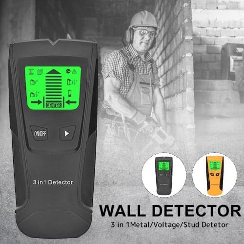 3 In 1 Metal Detector Find Metal Wood Studs AC Voltage Live Wire Detect Wall Scanner Electric Box Finder Wall Detector