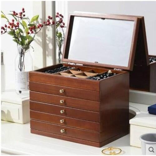Upgraded version Wood Jewelry Box Storage Gift Display Box Jewelry Lagre Gift Box Packaging casket marriage gift box WF