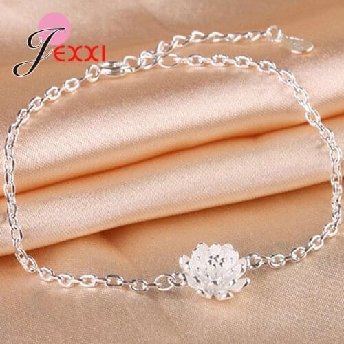 Plant Flower 925 Sterling Silver Bracelets For Women Yellow White Color Bracelet Metal Chain Armband Body Jewelry Pulsera Mujer