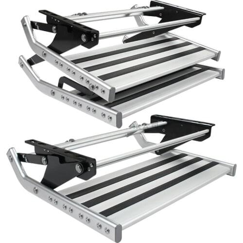 Motorhome modification accessories pedal foldable aluminum alloy step single and double layer motorhome trailer welcome pedal