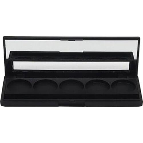 5 Grids Plastic Eyeshadow Bronzer Palette Powder Organizer Case with Brush Slot Empty Magnetic Palette