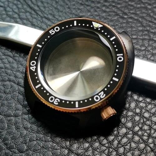 Tuna Watch Parts Sapphire 6015-8110 Abalone Black PVD Coated Case Suitable for NH35A/NH36A Automatic Movement Waterproof 200m