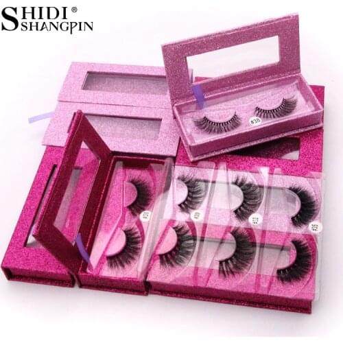 SHIDISHANGPIN 1 pair handmade faux mink eyelash 3d fluffy volume lashes book reusable natural long fake eyelashes cilios makeup