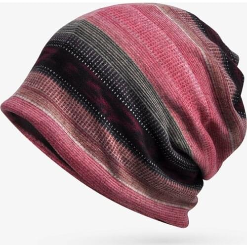 Sport Running Cap Stripe Women Men Breathable Stretch Hat Autumn Winter Plush Neck Warmer Earmuff Hat