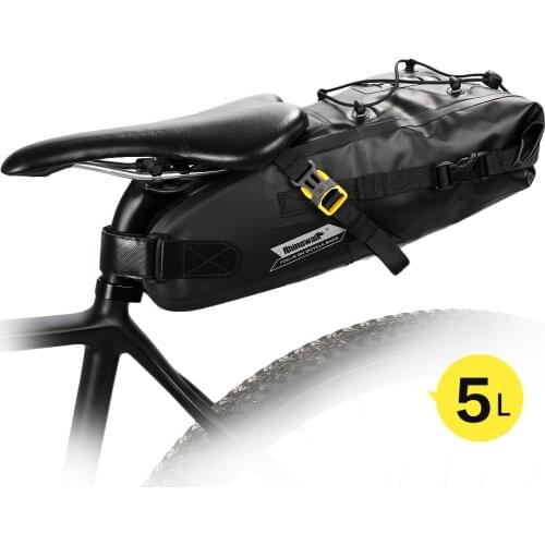 Rhinowalk 5L Bike Waterproof Bicycle Saddle Bag Reflective Large Capacity Foldable Tail Rear Bag Cycling MTB Trunk Pannier