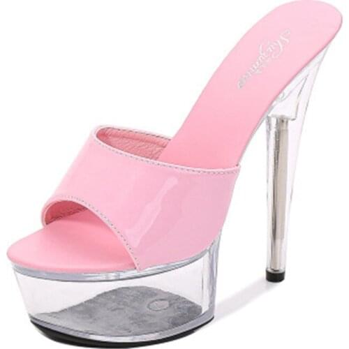 Female summer patent leather 15cm extra high heel thin heel sexy superb high slippers