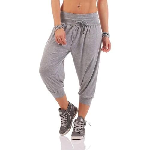 Fashion High Waist Women Befree Casual Harem Pants Solid Loose Lace Pants Plus Size Calf Length Trousers