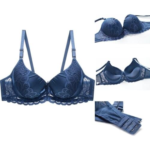 2020 Sexy Bra Plus Size Lingerie Femme Push Up Bra Embroidery Brassiere Bralette Big Size 44 45 B C Underwire Bras For Women