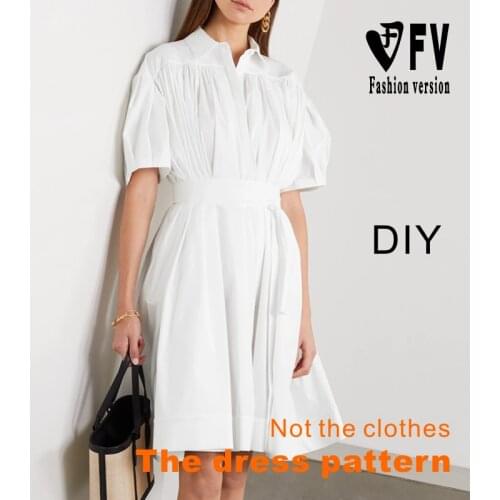 Casual pattern womens short-sleeved dress pattern clothing cutting drawings BLQ-563