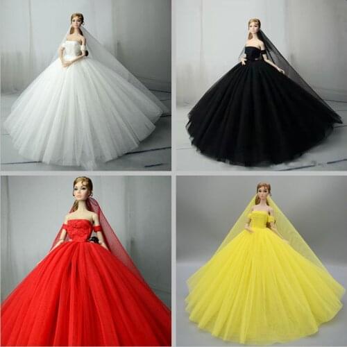 1/6 BJD Doll Clothes Classic High Quality Wedding Dresses for Barbie Outfits Princess Vestido Party Gown Dolls Accessories Toy